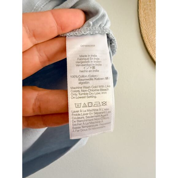 Madewell | NWT Side-Cinch Puff-Sleeve Tee in Feather Blue | Sz XXS - Picture 5 of 8